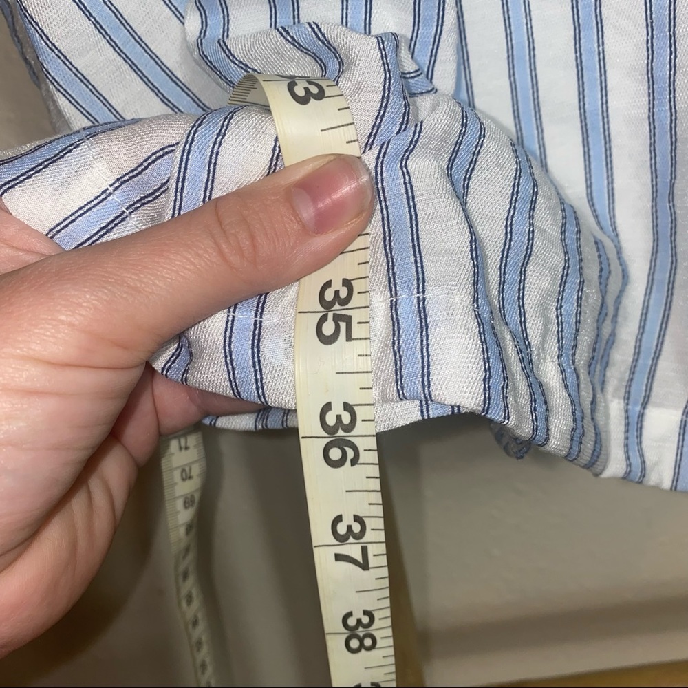 Favlux 1XL dress blue white stripes button tie - Picture 5 of 8